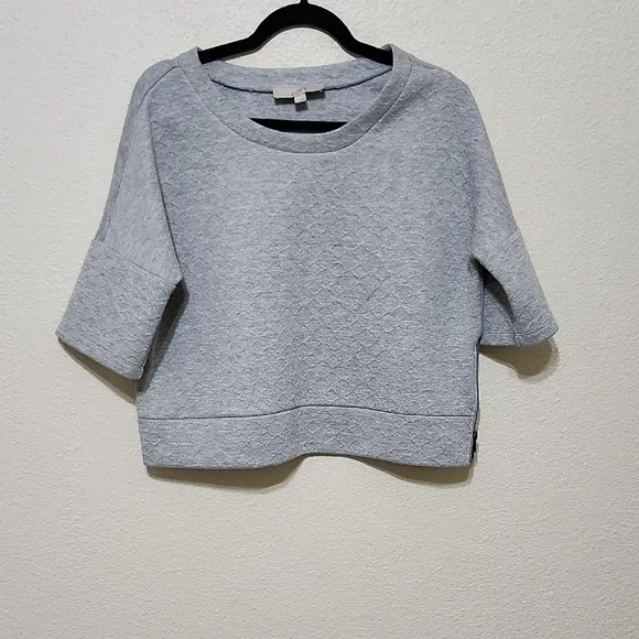 LOFT Gray Crew Neck Sweater