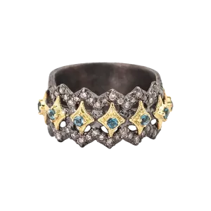 LONDON BLUE TOPAZ SCROLL STATEMENT RING