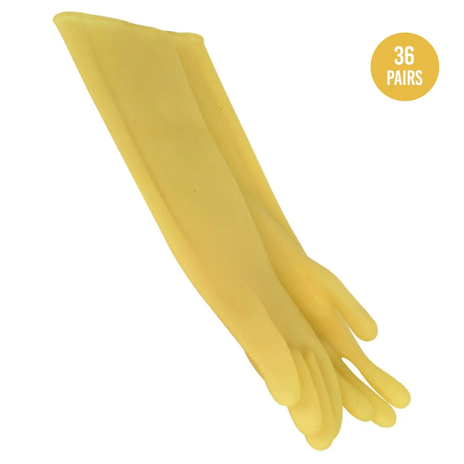 Long Cleaning 9 1/2" X 16" Gloves Yellow for Janitorial (36 Pairs Right  Left)