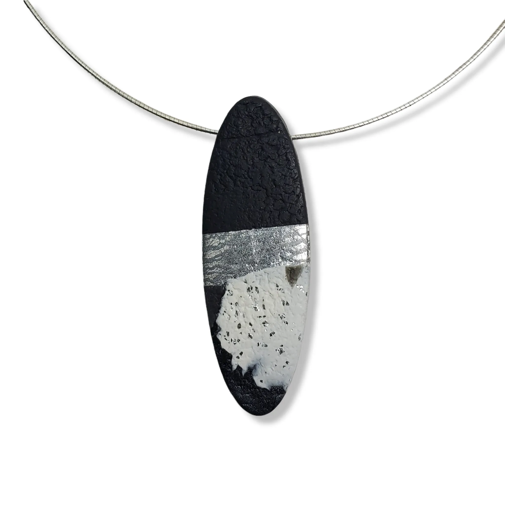 Long Oval Pendant - Calacatta