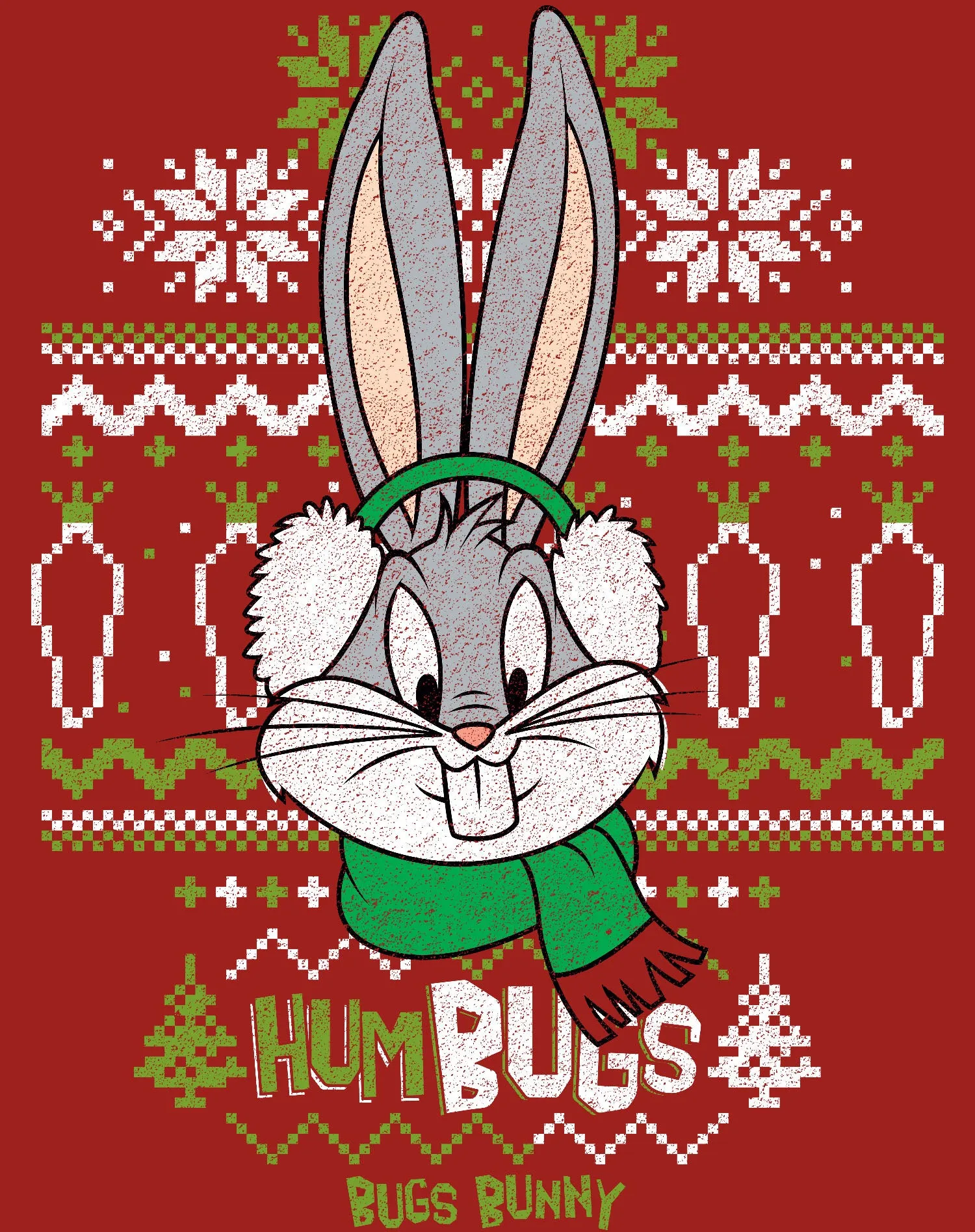 Looney Tunes Bugs Bunny Xmas HumBugs Official Women's T-Shirt