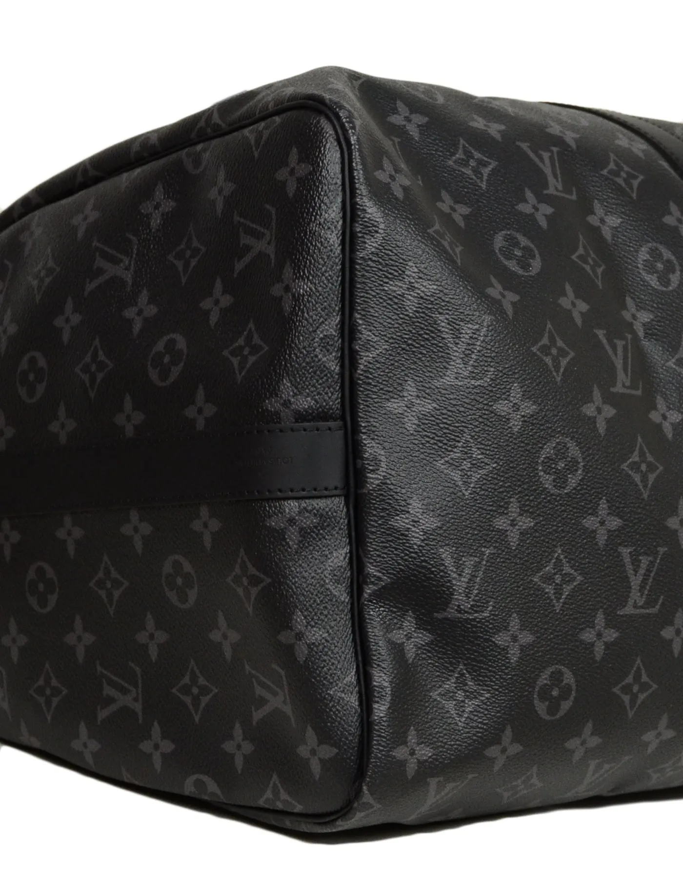 Louis Vuitton 2018 Black Monogram Eclipse Canvas Keepall 55 Bandouliere Bag