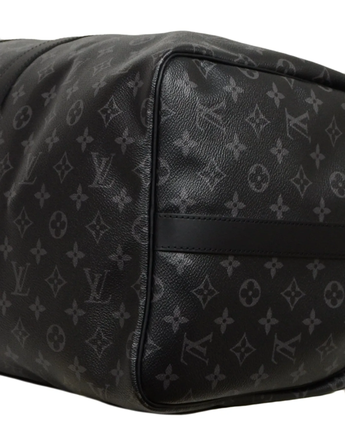 Louis Vuitton 2018 Black Monogram Eclipse Canvas Keepall 55 Bandouliere Bag