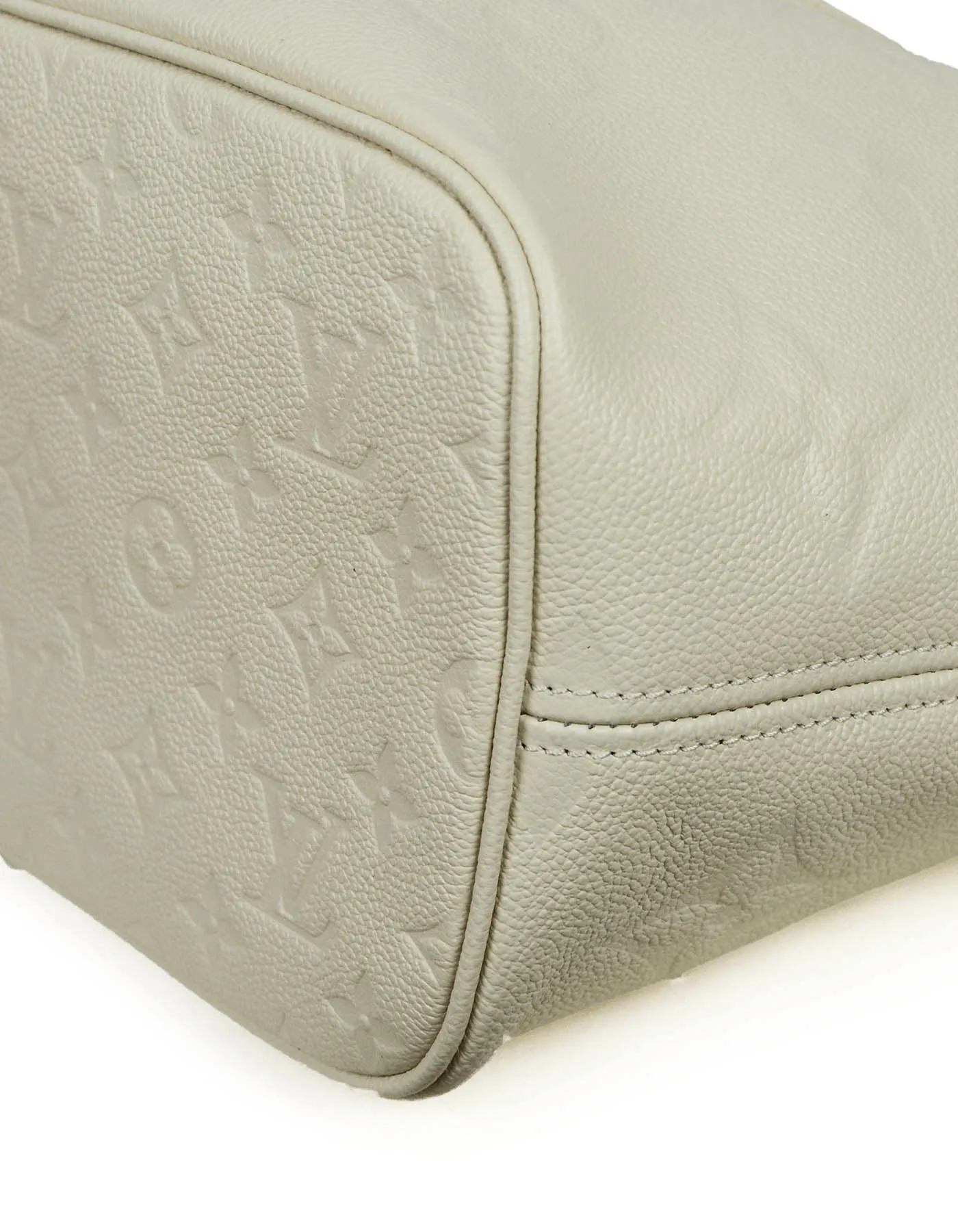 Louis Vuitton 2021 Creme Monogram Empreinte Leather Neverfull MM Tote Bag