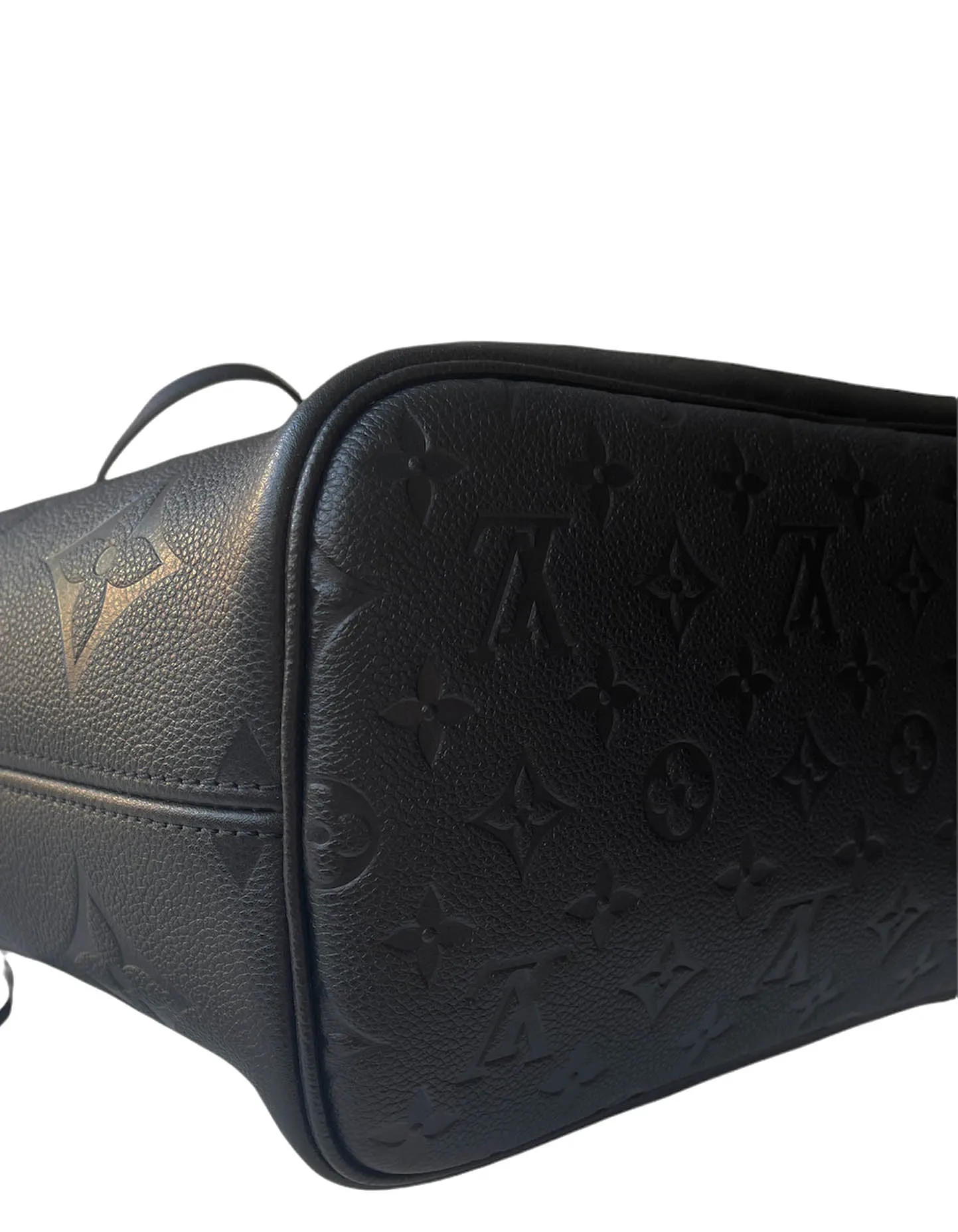 Louis Vuitton '21 Black Monogram Empreinte Leather Neverfull MM Tote Bag
