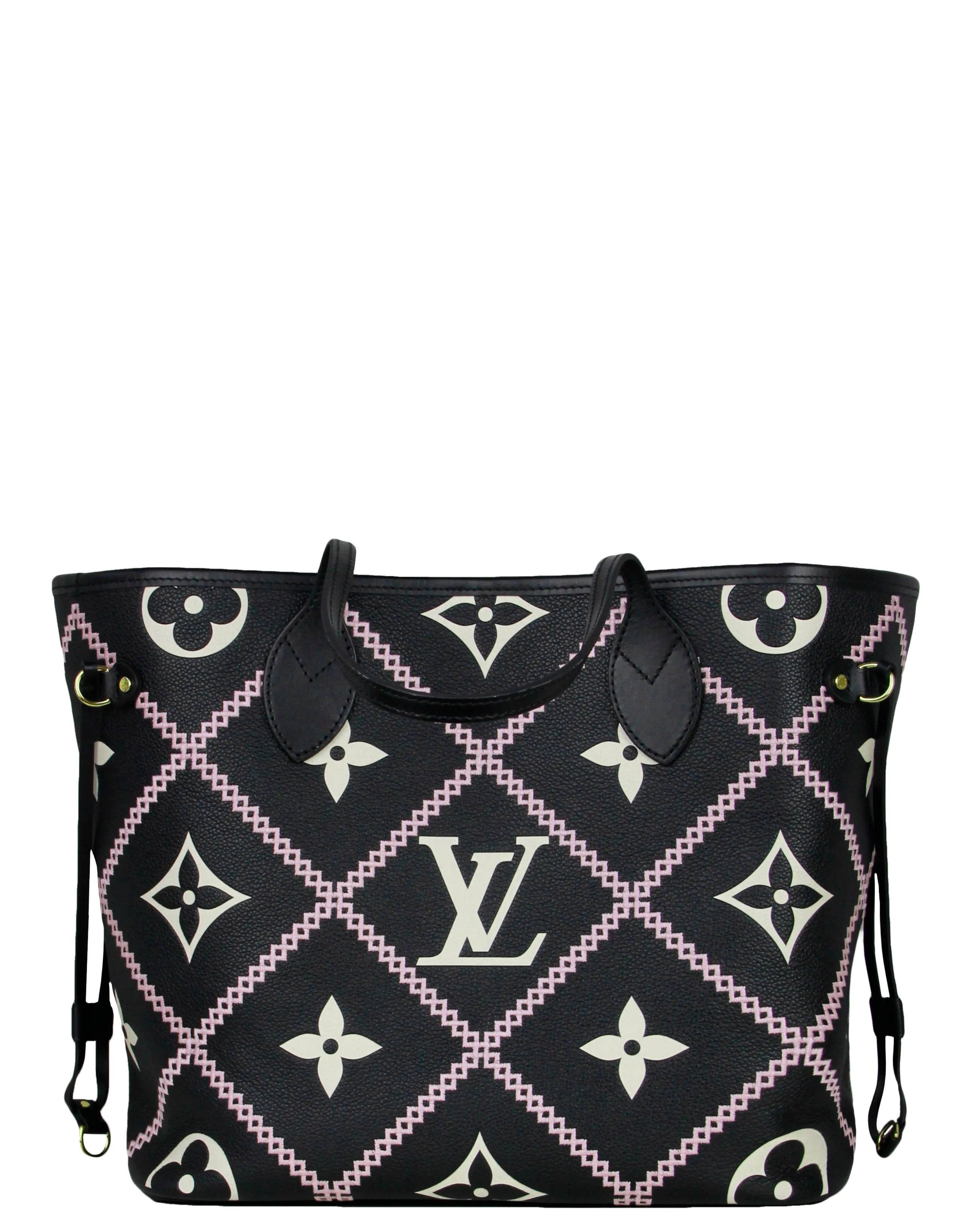 Louis Vuitton '22 Black Empreinte Monogram Giant Broderies Neverfull MM Bag