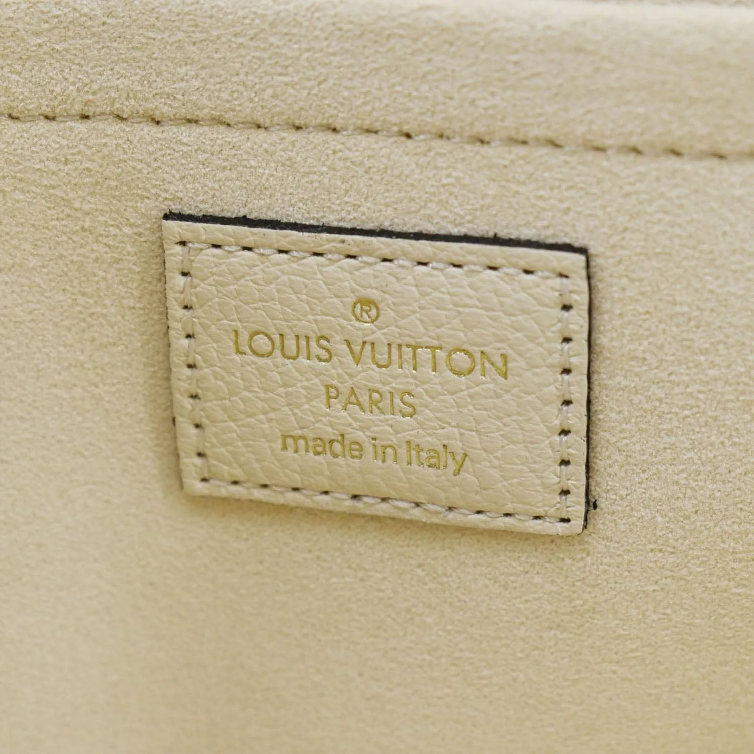 LOUIS VUITTON Felicie Monogram Empreinte Leather Pochette Crossbody Bag Cream