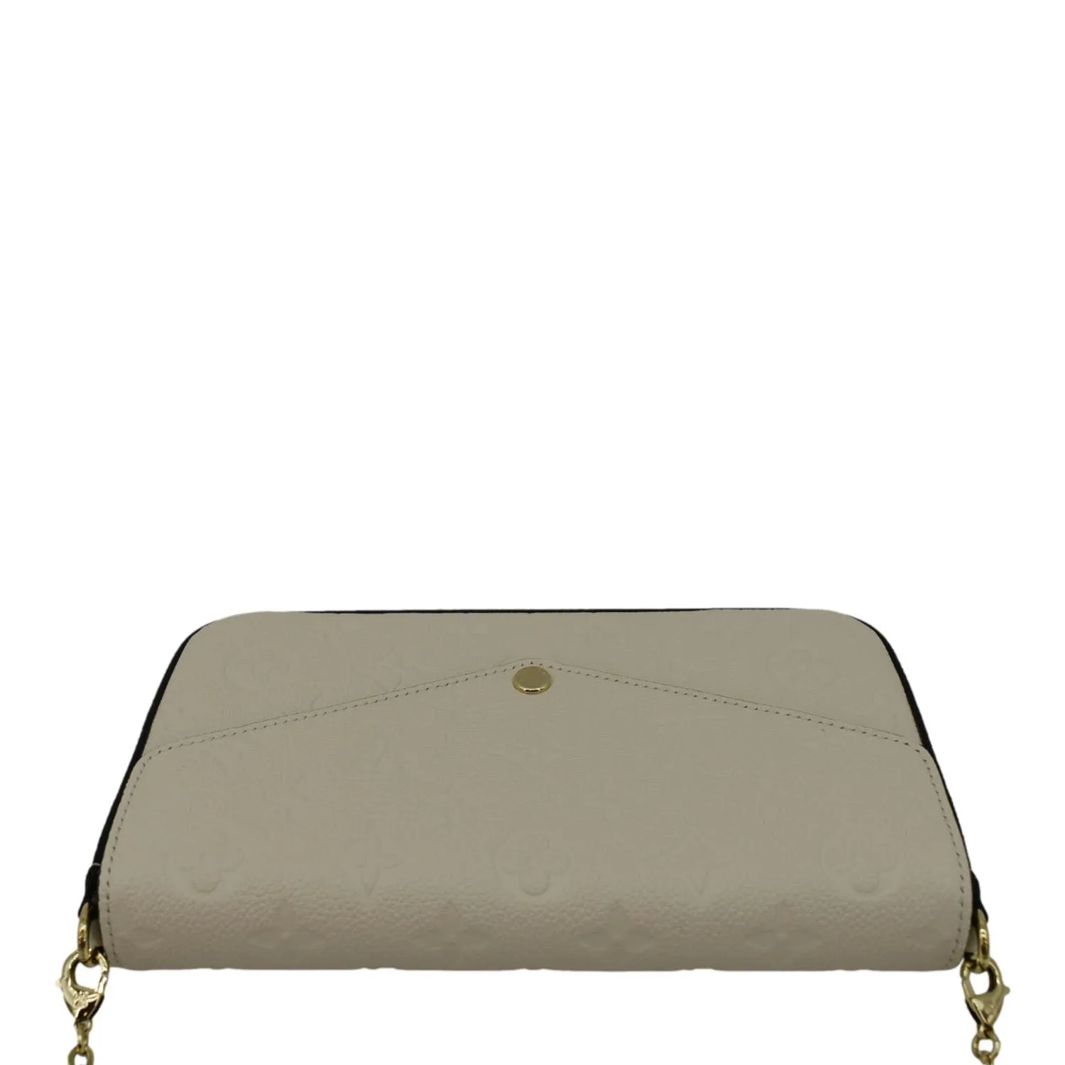 LOUIS VUITTON Felicie Monogram Empreinte Leather Pochette Crossbody Bag Cream