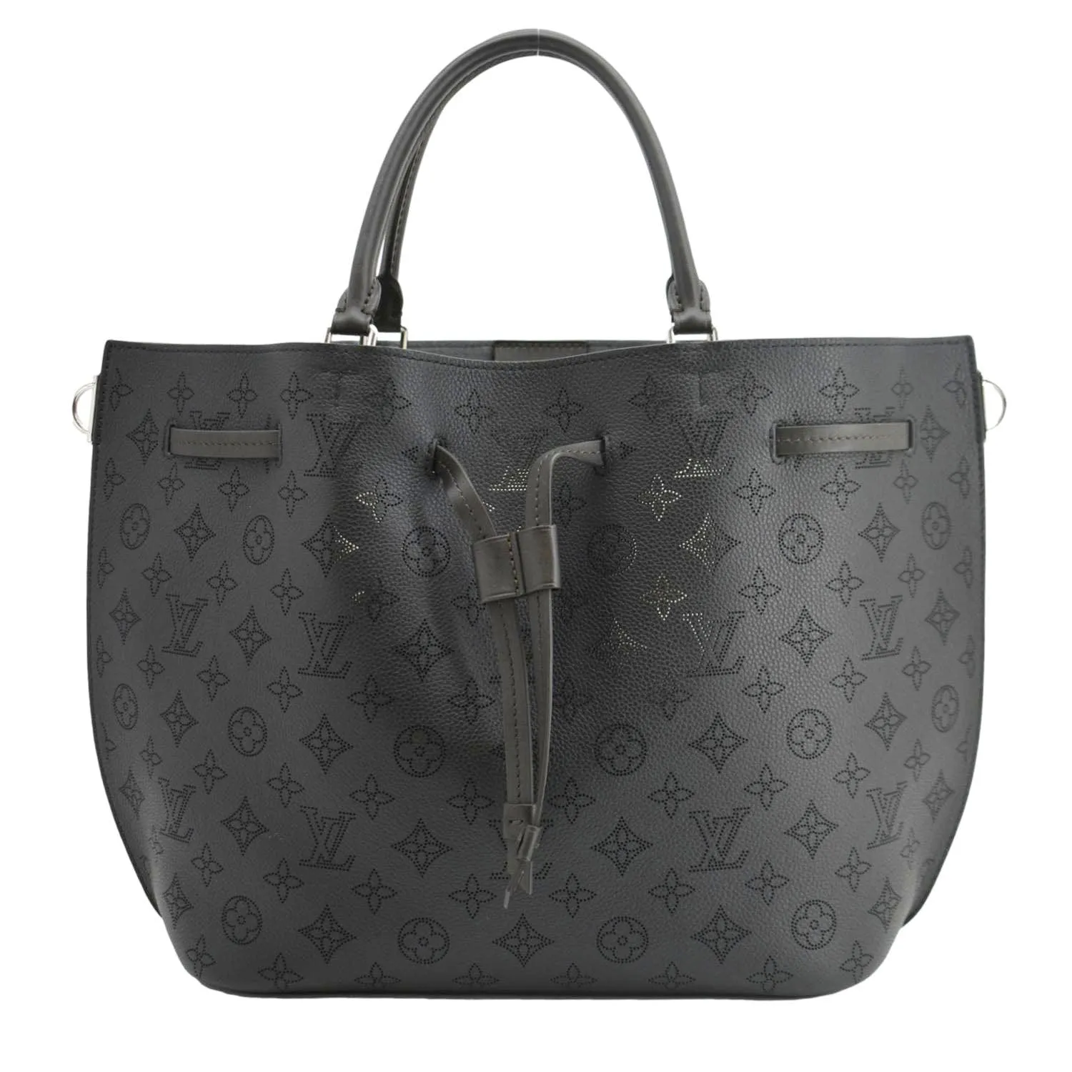 LOUIS VUITTON Girolata Monogram Mahina Leather Shoulder Bag Black