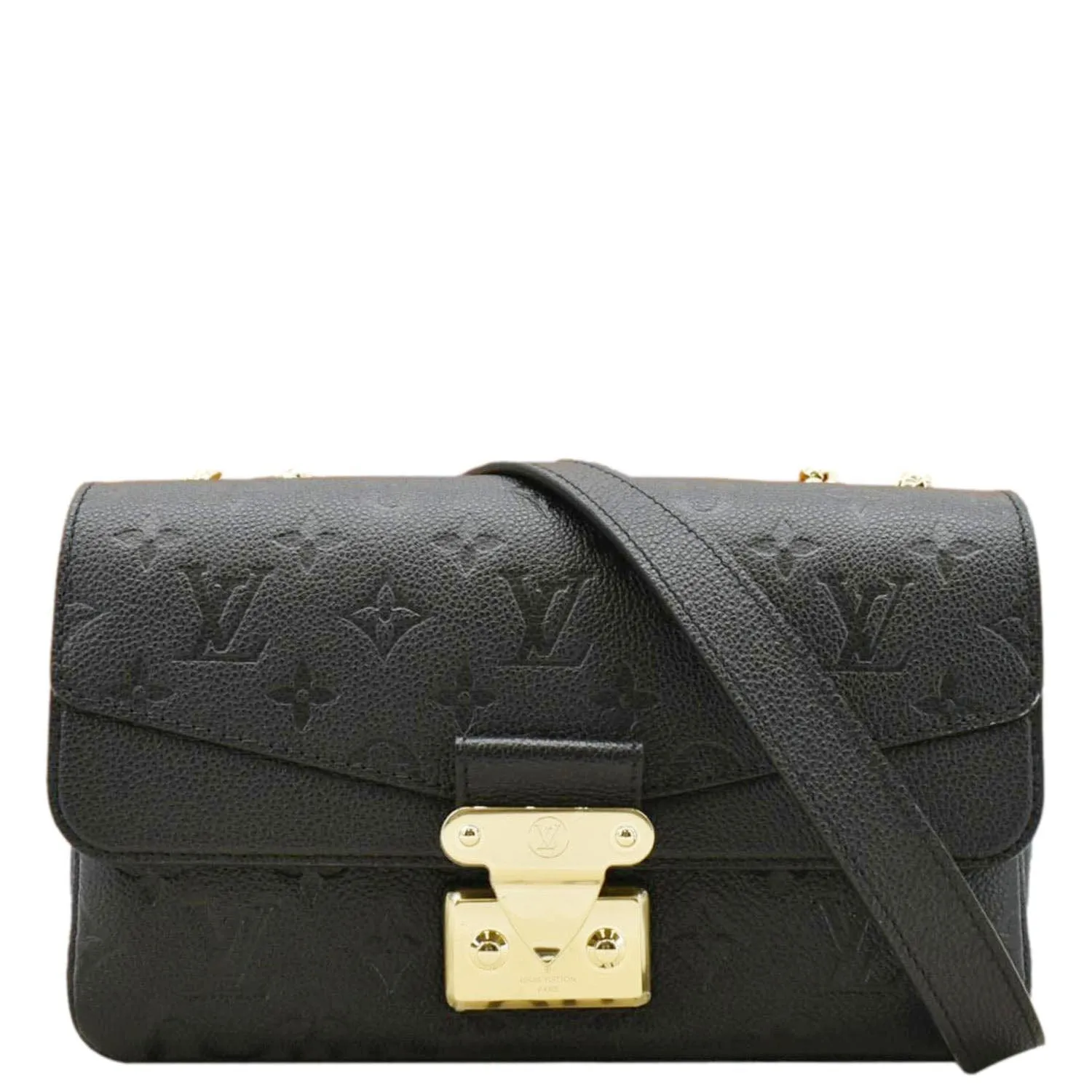 LOUIS VUITTON Marceau  Monogram Empreinte Leather Shoulder Bag Black