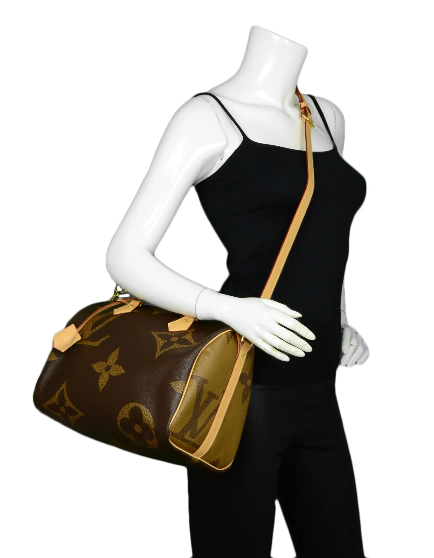 Louis Vuitton Monogram Giant Canvas Reverse Speedy Bandouliere 30 Bag