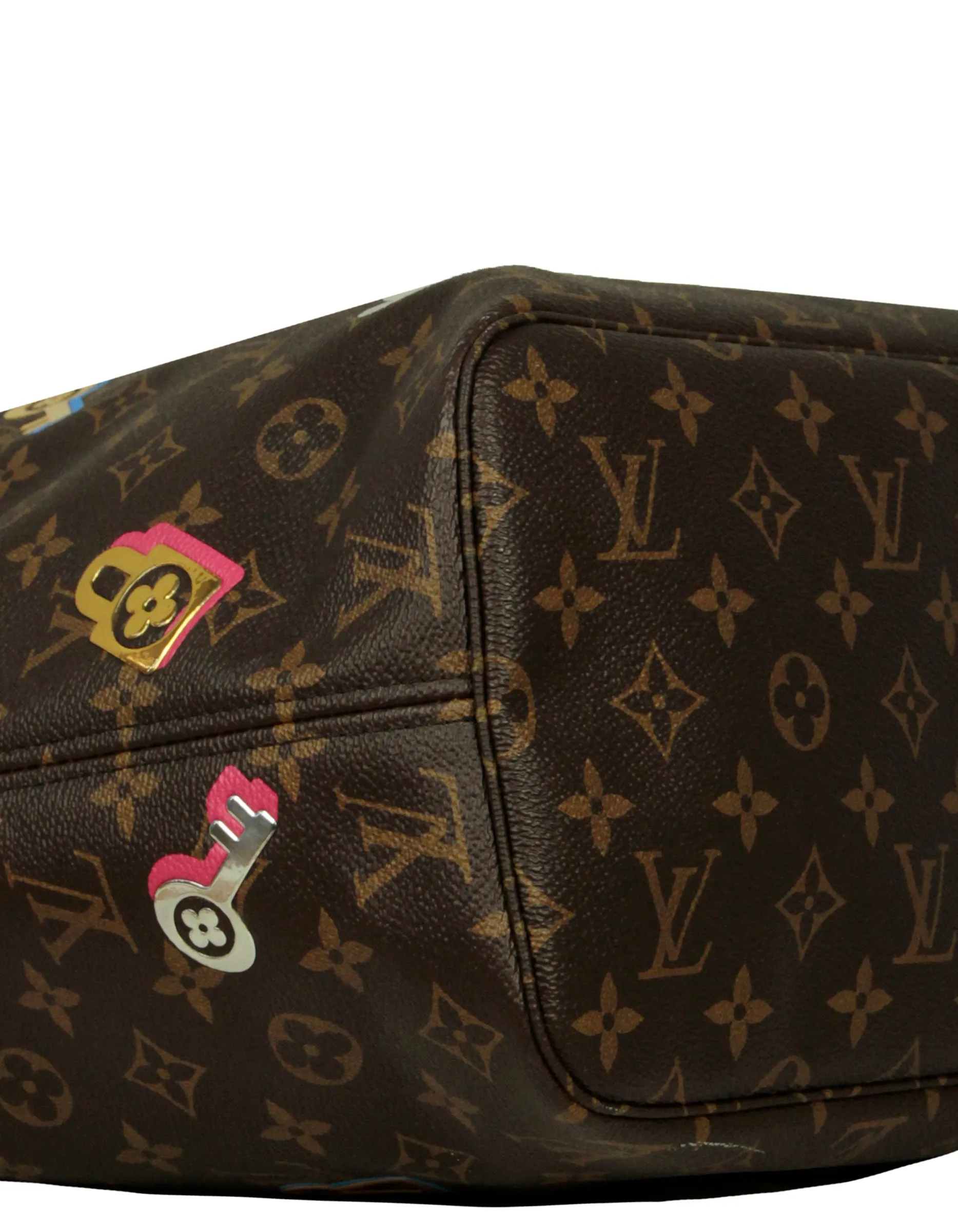 Louis Vuitton Monogram Love Lock Neverfull MM Tote Bag