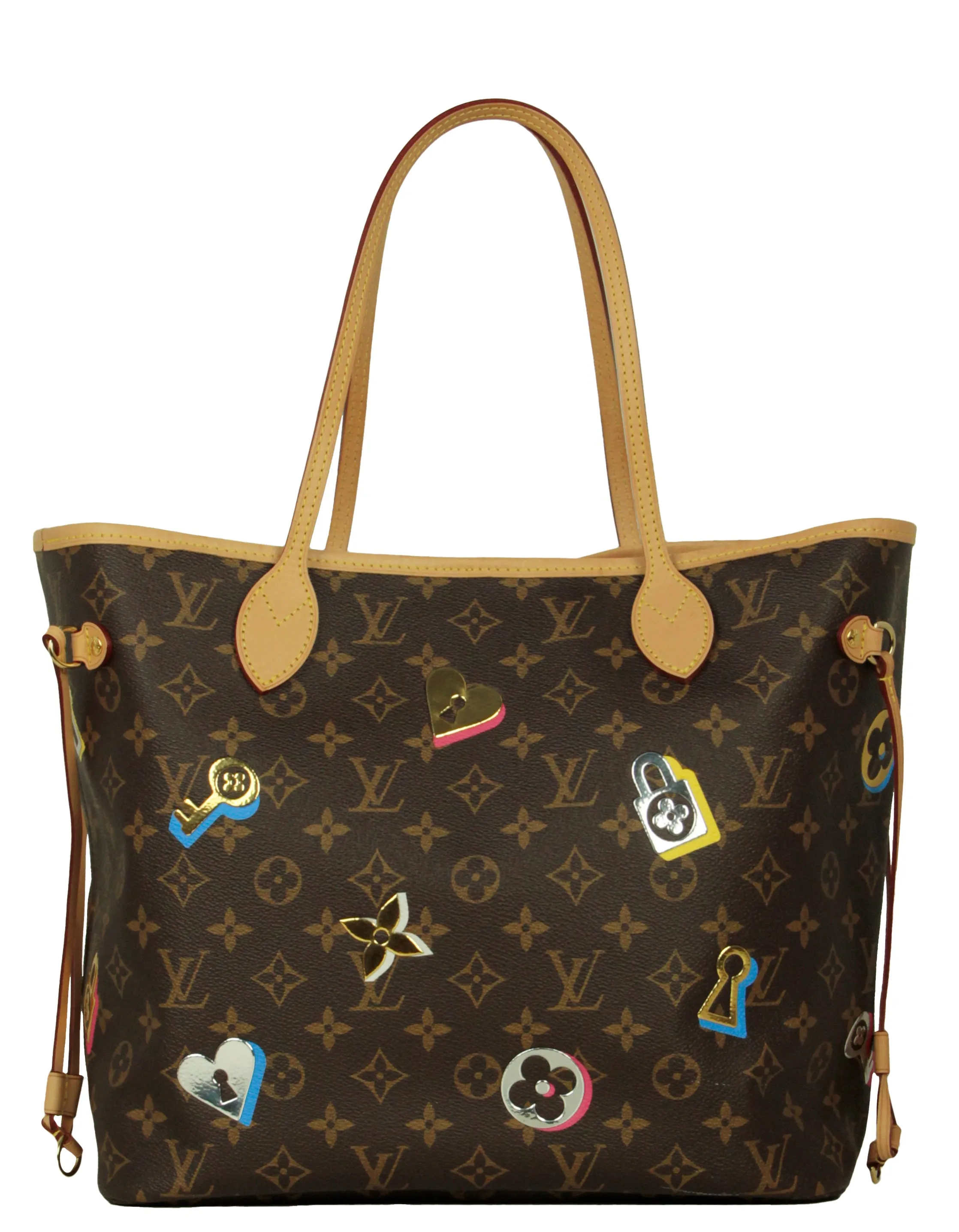 Louis Vuitton Monogram Love Lock Neverfull MM Tote Bag