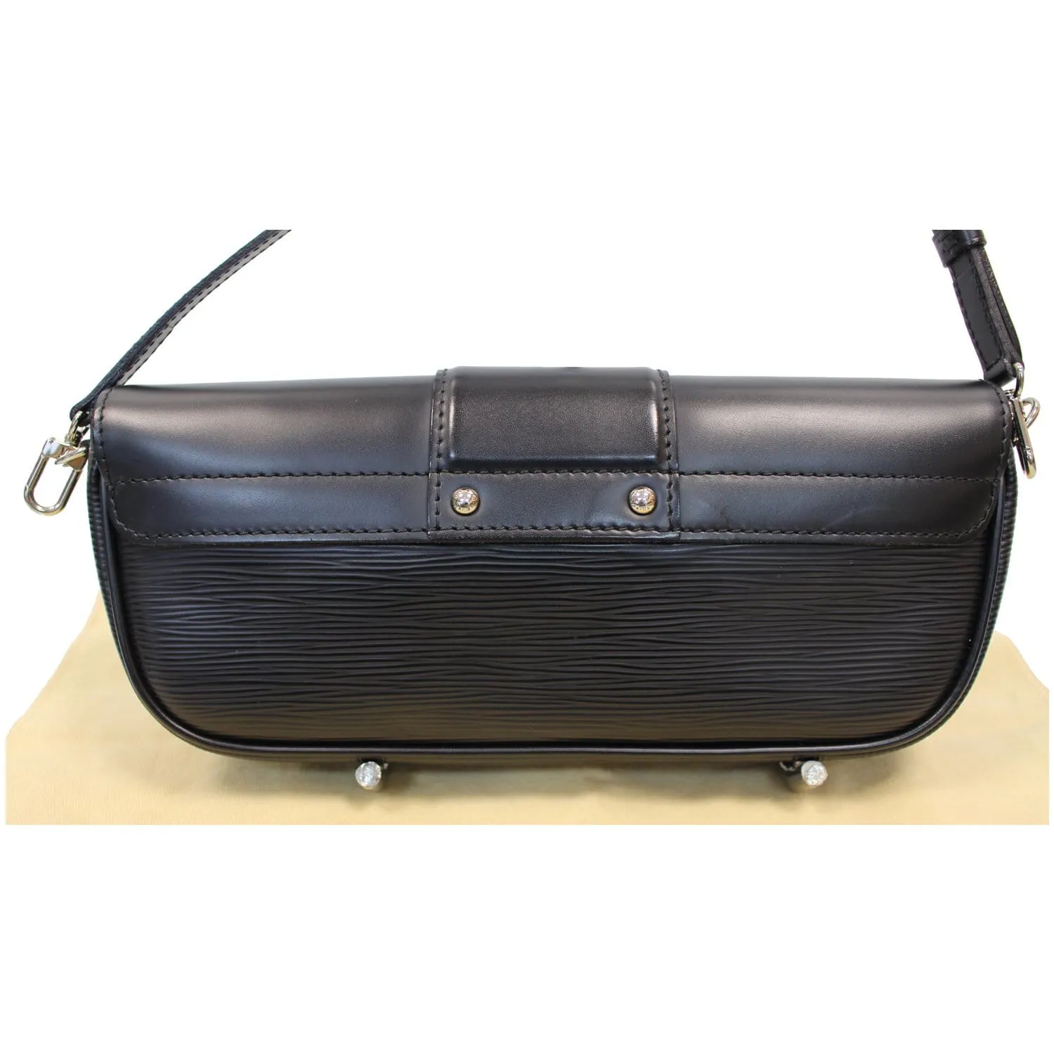LOUIS VUITTON Montaigne Epi Leather Clutch Bag Black