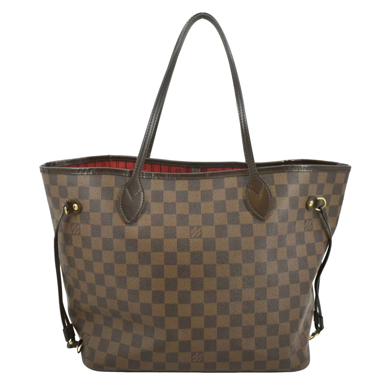 LOUIS VUITTON Neverfull MM Damier Ebene Shoulder Bag Brown