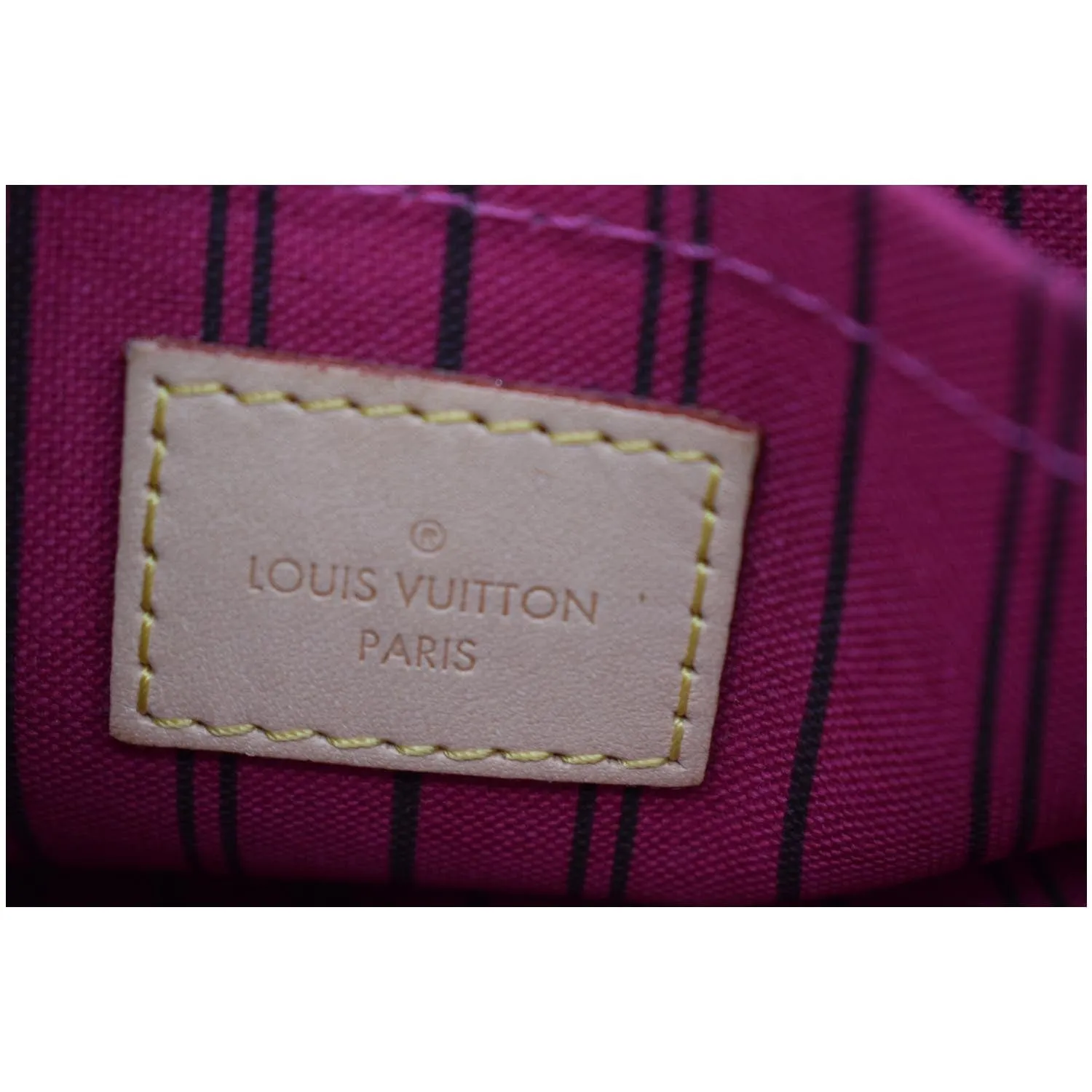 LOUIS VUITTON Neverfull MM Monogram Canvas Pochette Wristlet Pouch Brown