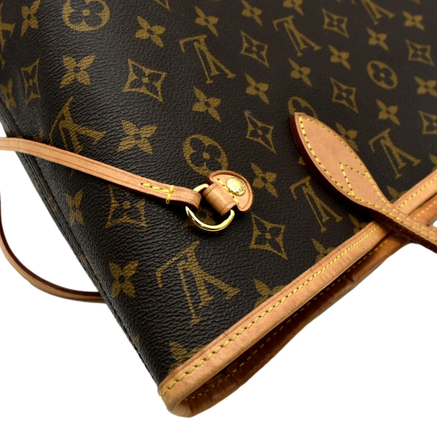LOUIS VUITTON Neverfull MM Monogram Canvas Tote Bag Brown