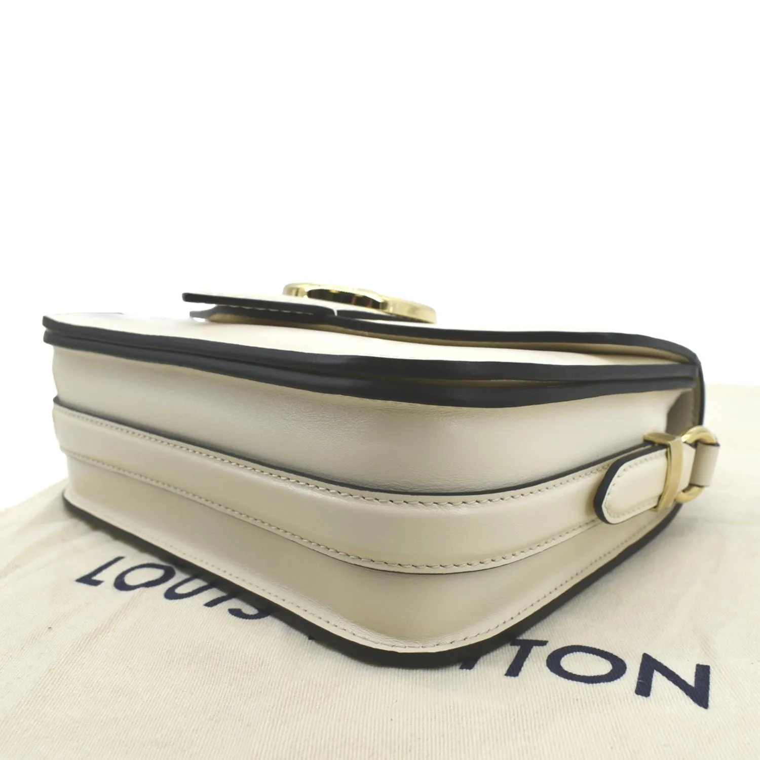 LOUIS VUITTON Pont 9 Calfskin Leather Shoulder Bag Creme