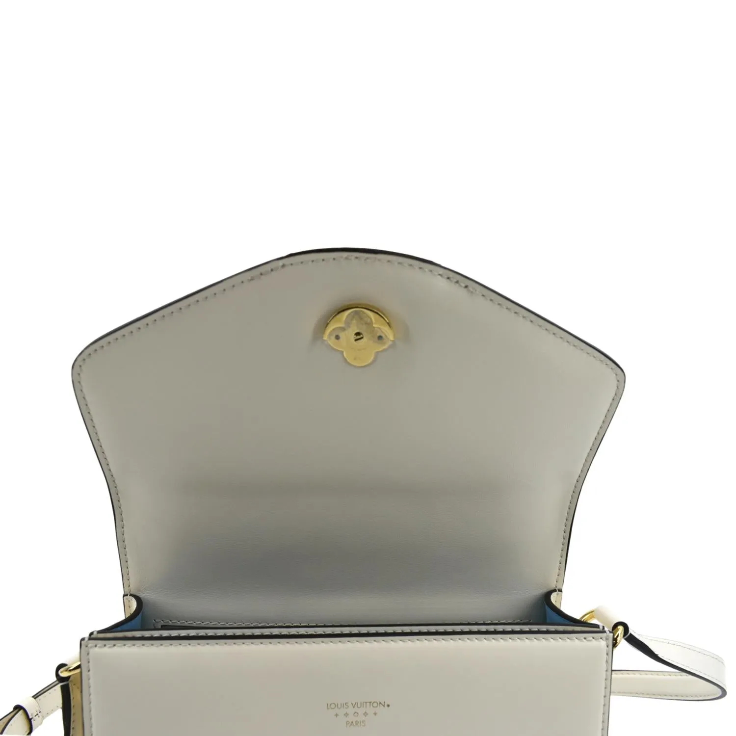 LOUIS VUITTON Pont 9 Calfskin Leather Shoulder Bag Creme