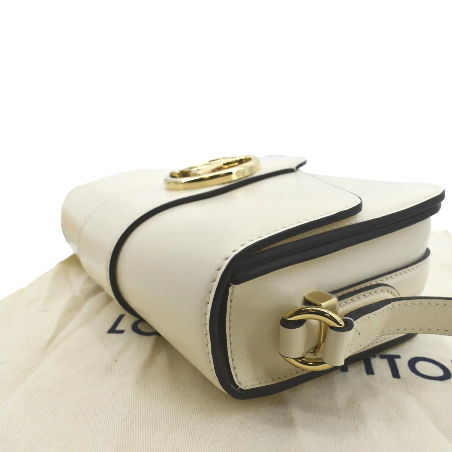 LOUIS VUITTON Pont 9 Calfskin Leather Shoulder Bag Creme