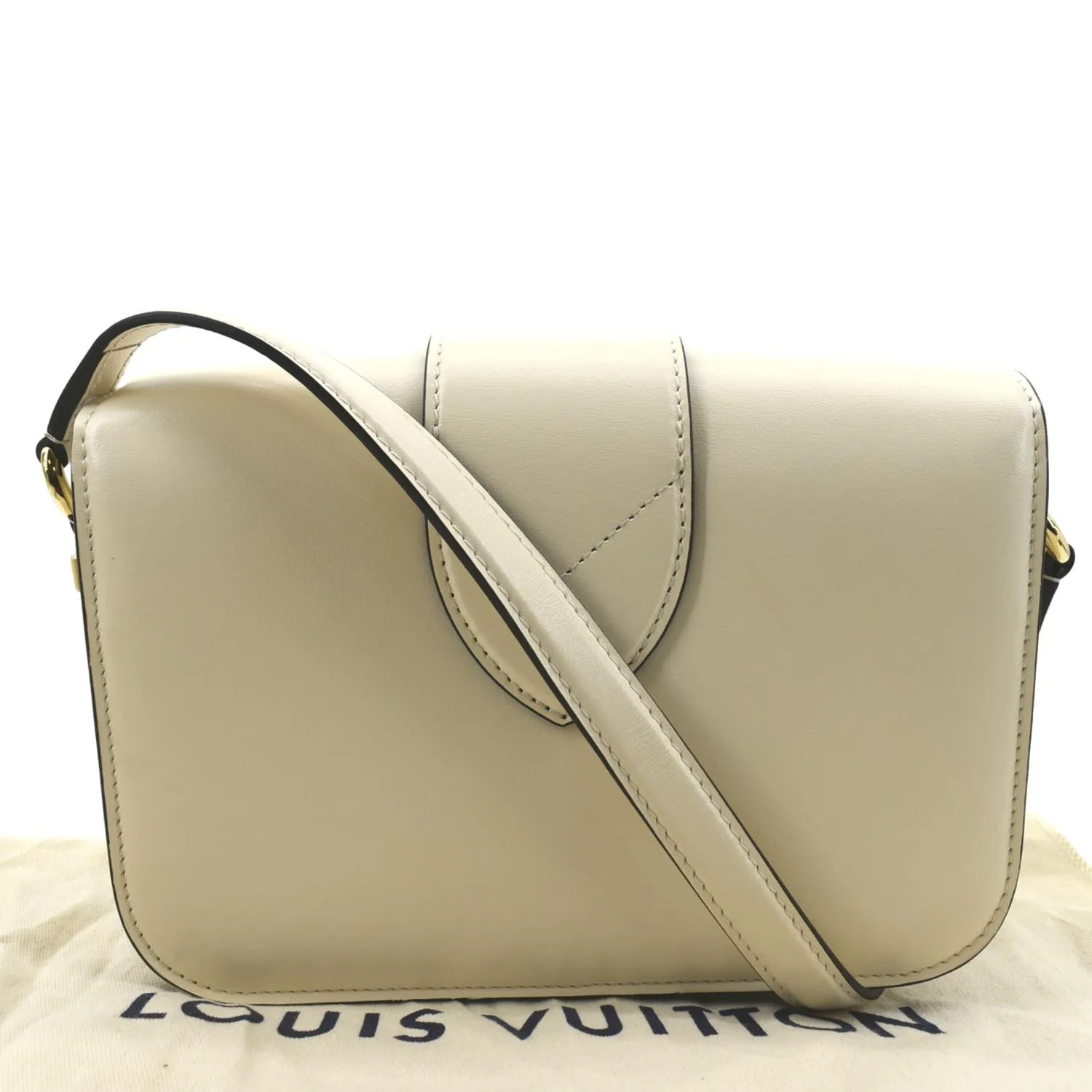 LOUIS VUITTON Pont 9 Calfskin Leather Shoulder Bag Creme