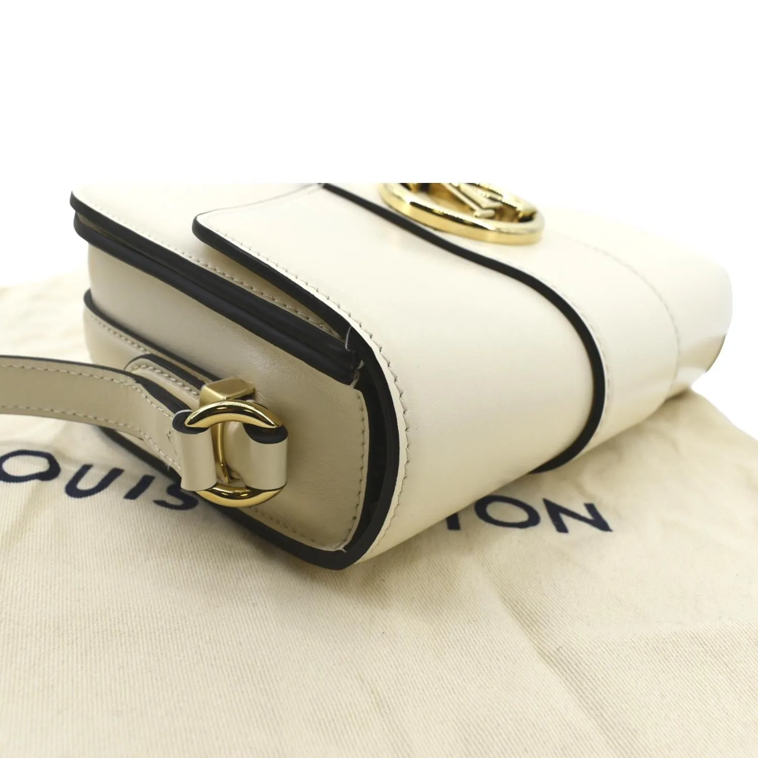 LOUIS VUITTON Pont 9 Calfskin Leather Shoulder Bag Creme