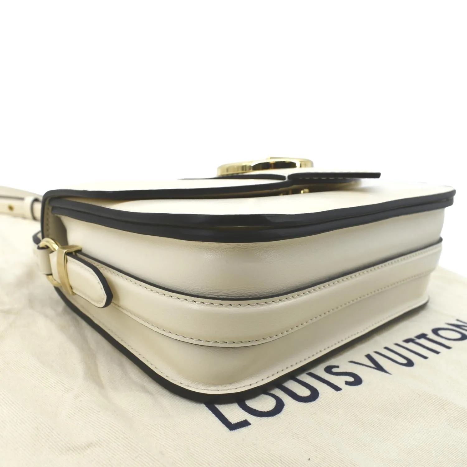 LOUIS VUITTON Pont 9 Calfskin Leather Shoulder Bag Creme