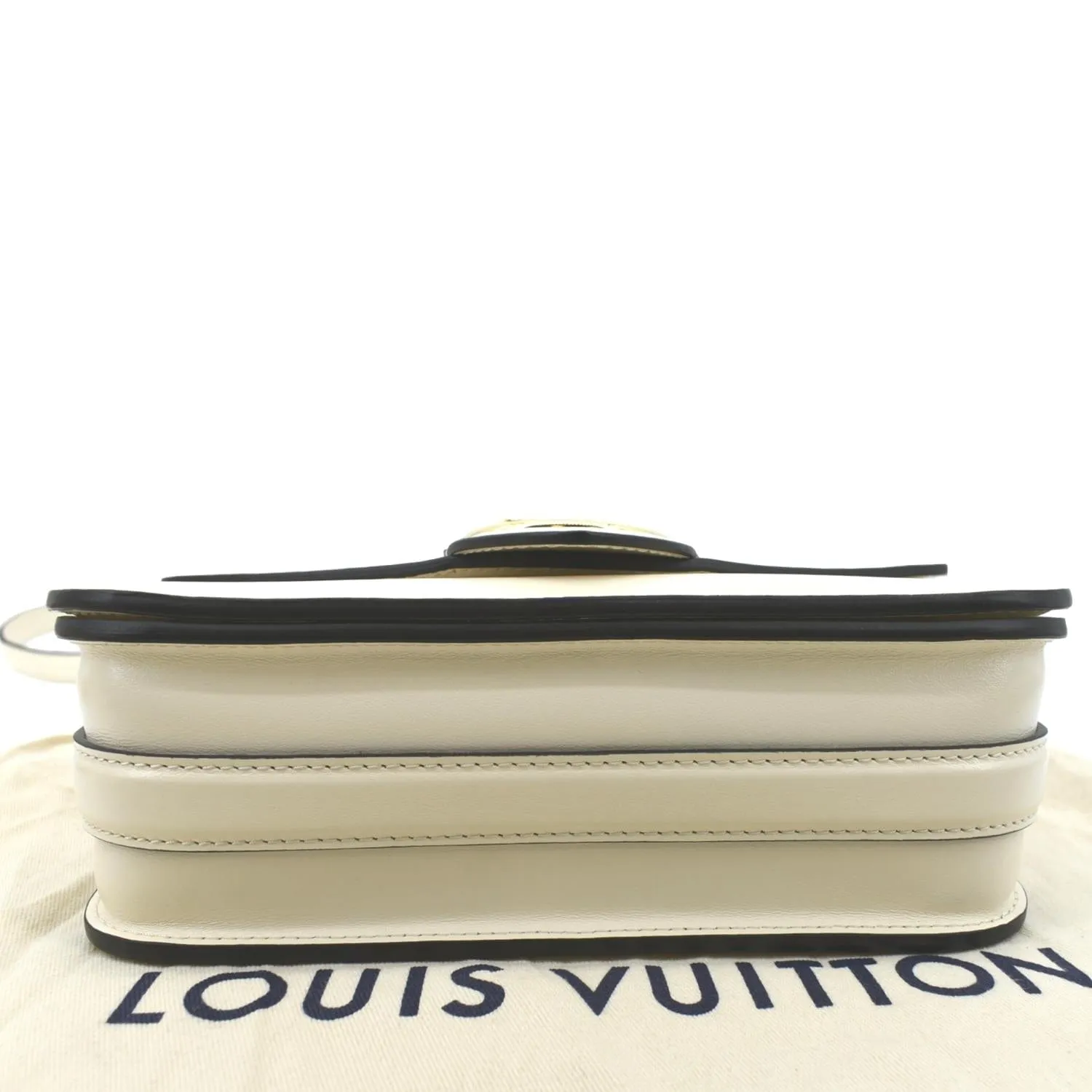 LOUIS VUITTON Pont 9 Calfskin Leather Shoulder Bag Creme