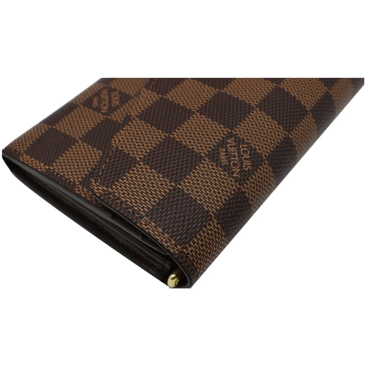 LOUIS VUITTON Sarah Damier Ebene Wallet Brown