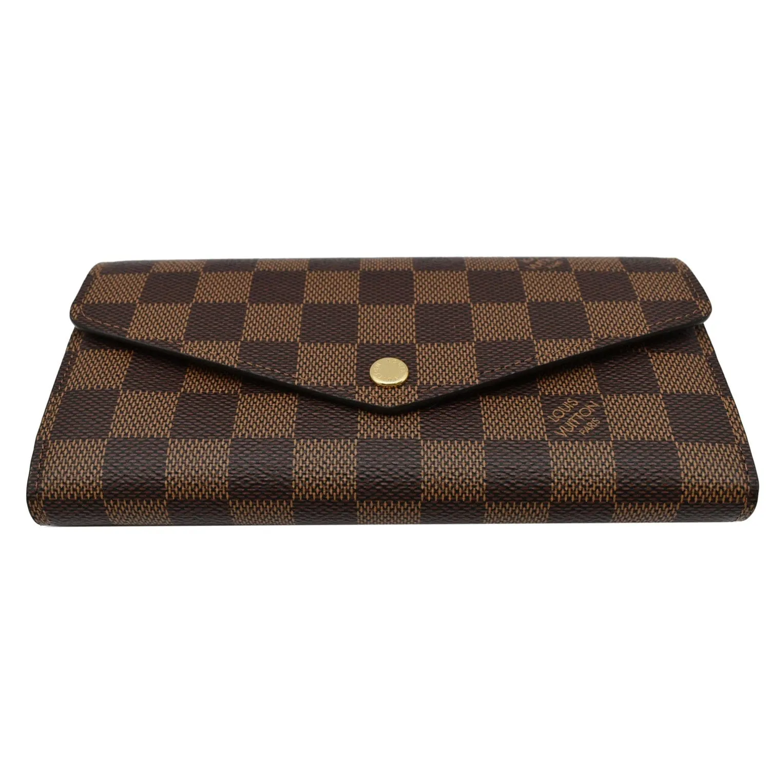 LOUIS VUITTON Sarah Damier Ebene Wallet Brown