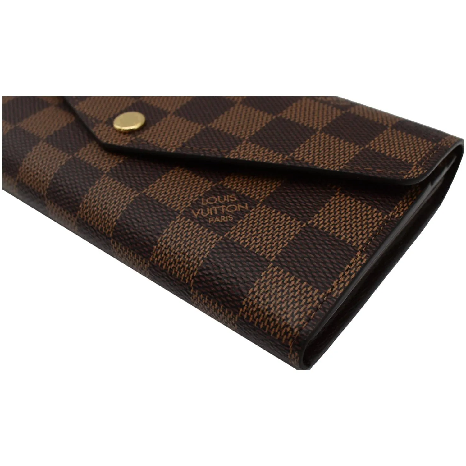 LOUIS VUITTON Sarah Damier Ebene Wallet Brown
