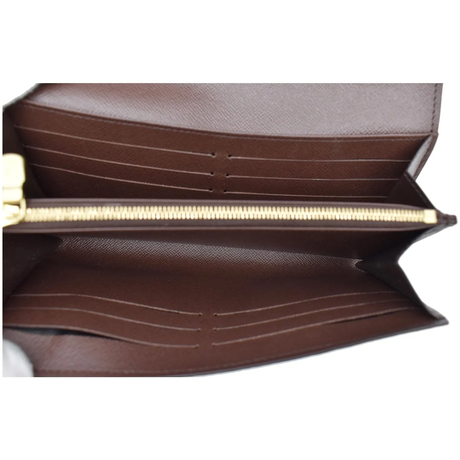LOUIS VUITTON Sarah Damier Ebene Wallet Brown