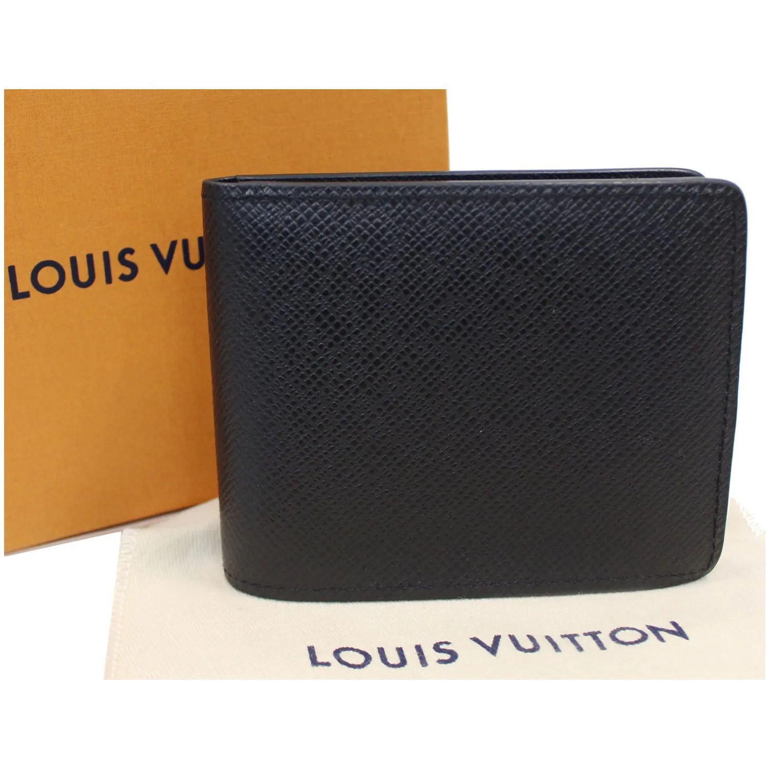 LOUIS VUITTON Slender NM Taiga Leather Wallet Noir