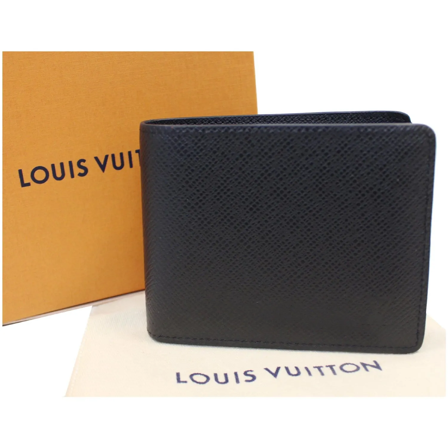 LOUIS VUITTON Slender NM Taiga Leather Wallet Noir