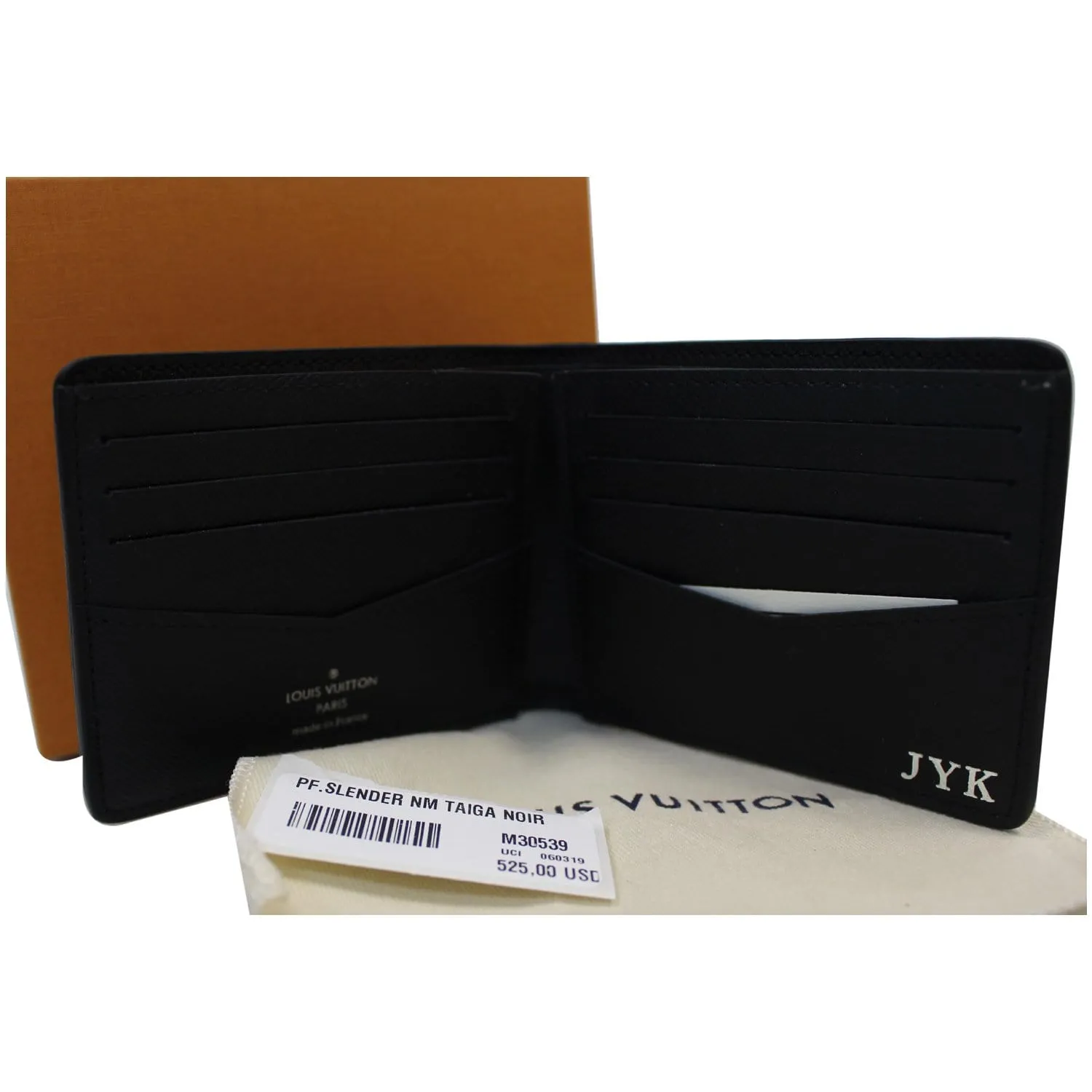 LOUIS VUITTON Slender NM Taiga Leather Wallet Noir