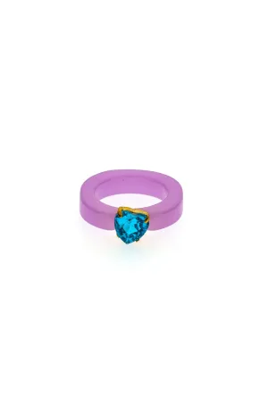 Lovely Resin Crystal Heart Ring
