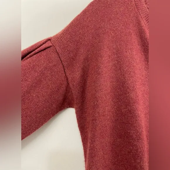 Madewell Wiltshire V-Neck Pullover Wool Blend Sweater in Heather Rust Size S