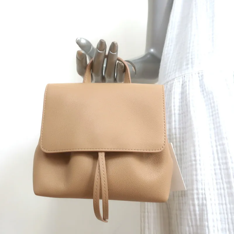 Mansur Gavriel Mini Soft Lady Bag Sand Leather Crossbody NEW