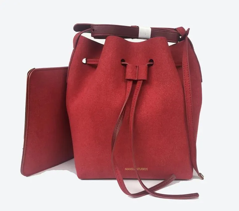 MANSURSTUDIOS suede bucket bag mansur women faux suede shoulder bag