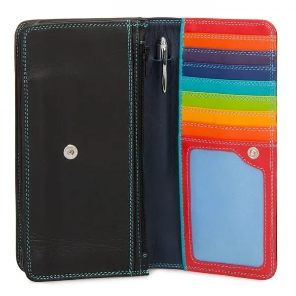 Medium Snap Wallet in Black Pace