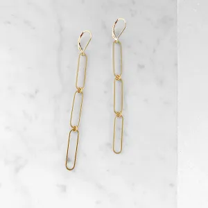 Mega Paperclip Chain Earrings with Leverbacks