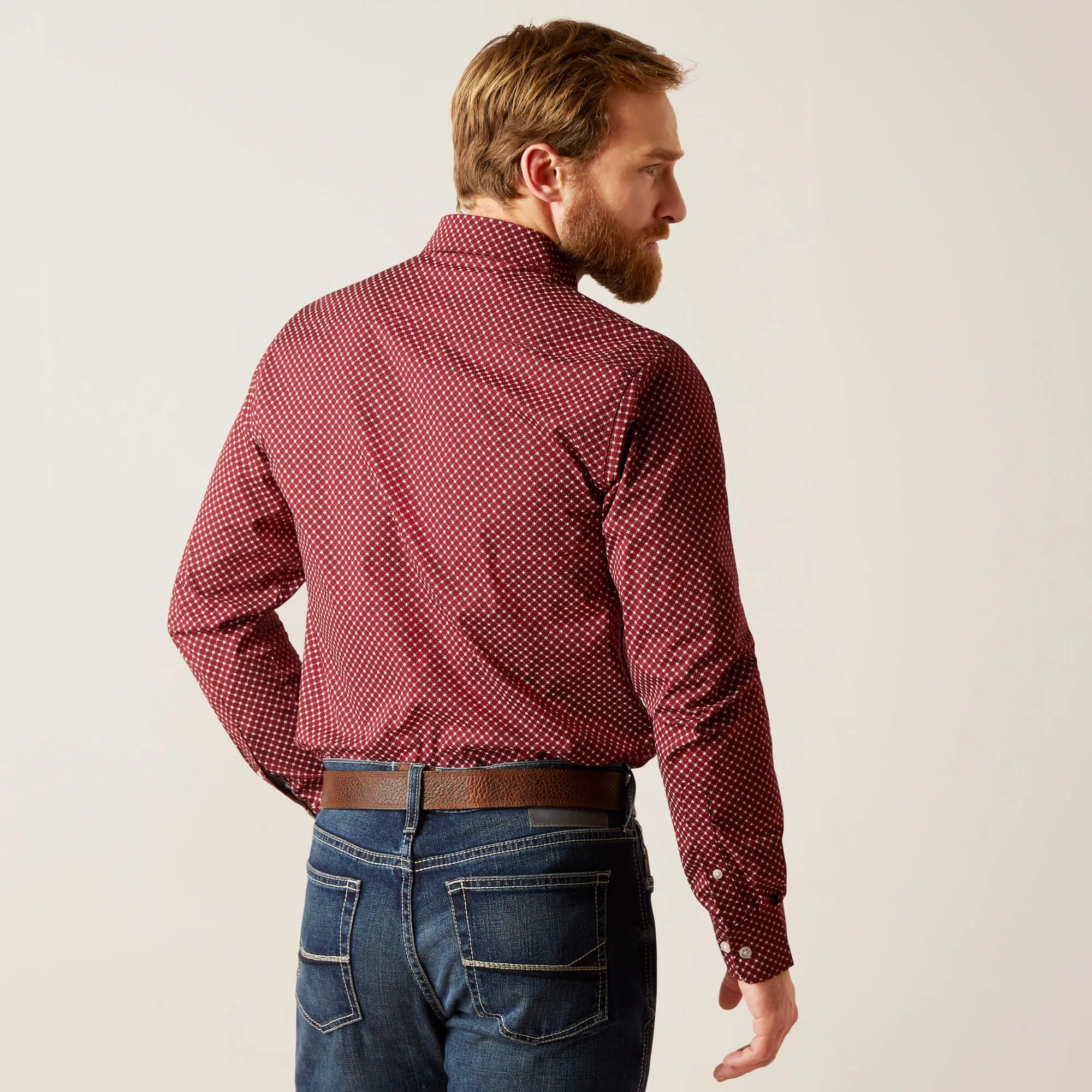 Men’s Ariat Red Macoy Stretch Modern Fit Shirt