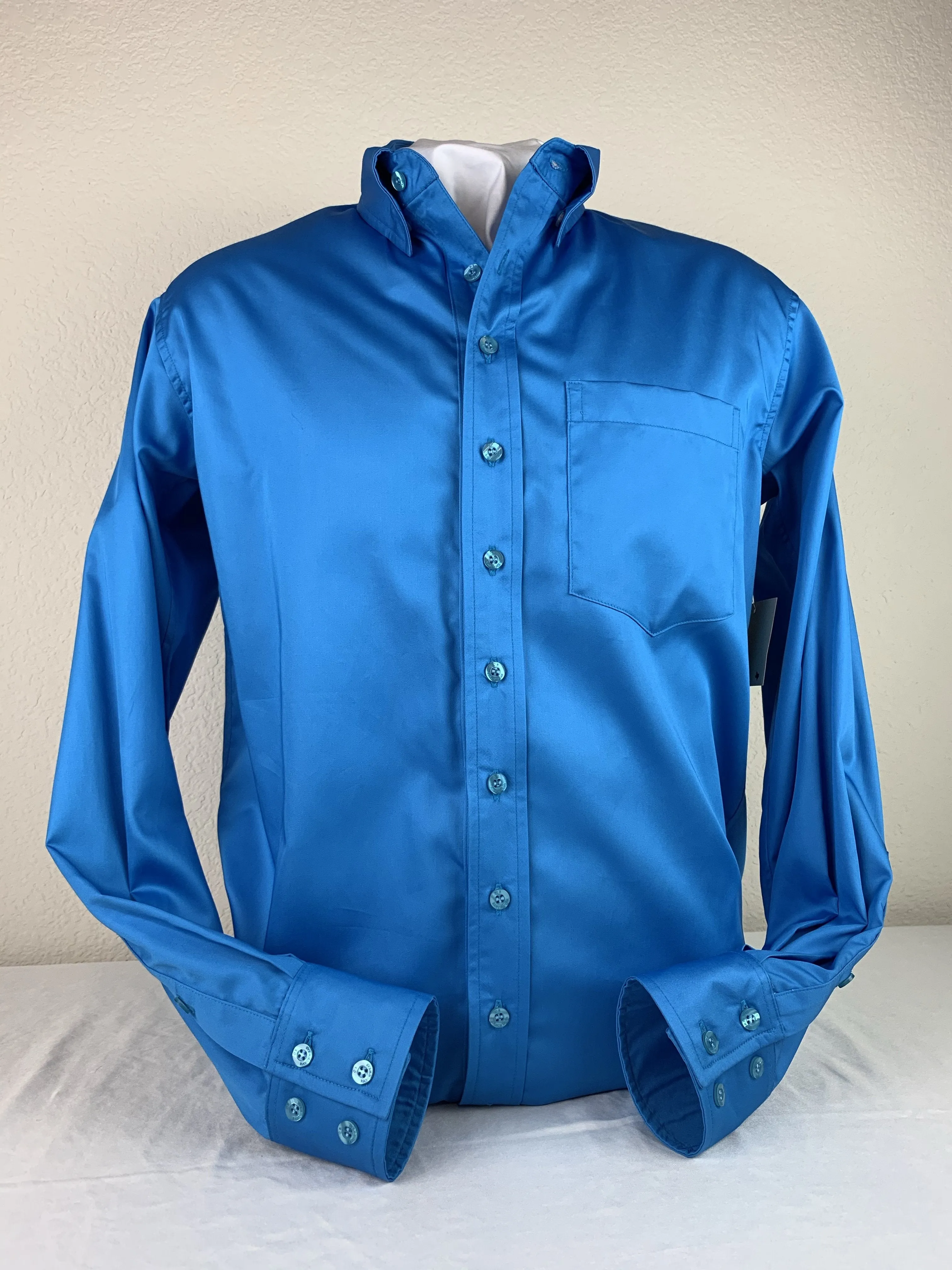 Men's CR Western Pro Deep Sky Blue Cotton Sateen- FINAL SALE
