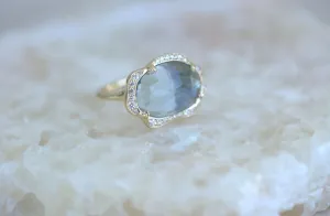 Mermaid Aquamarine & Diamond Ring