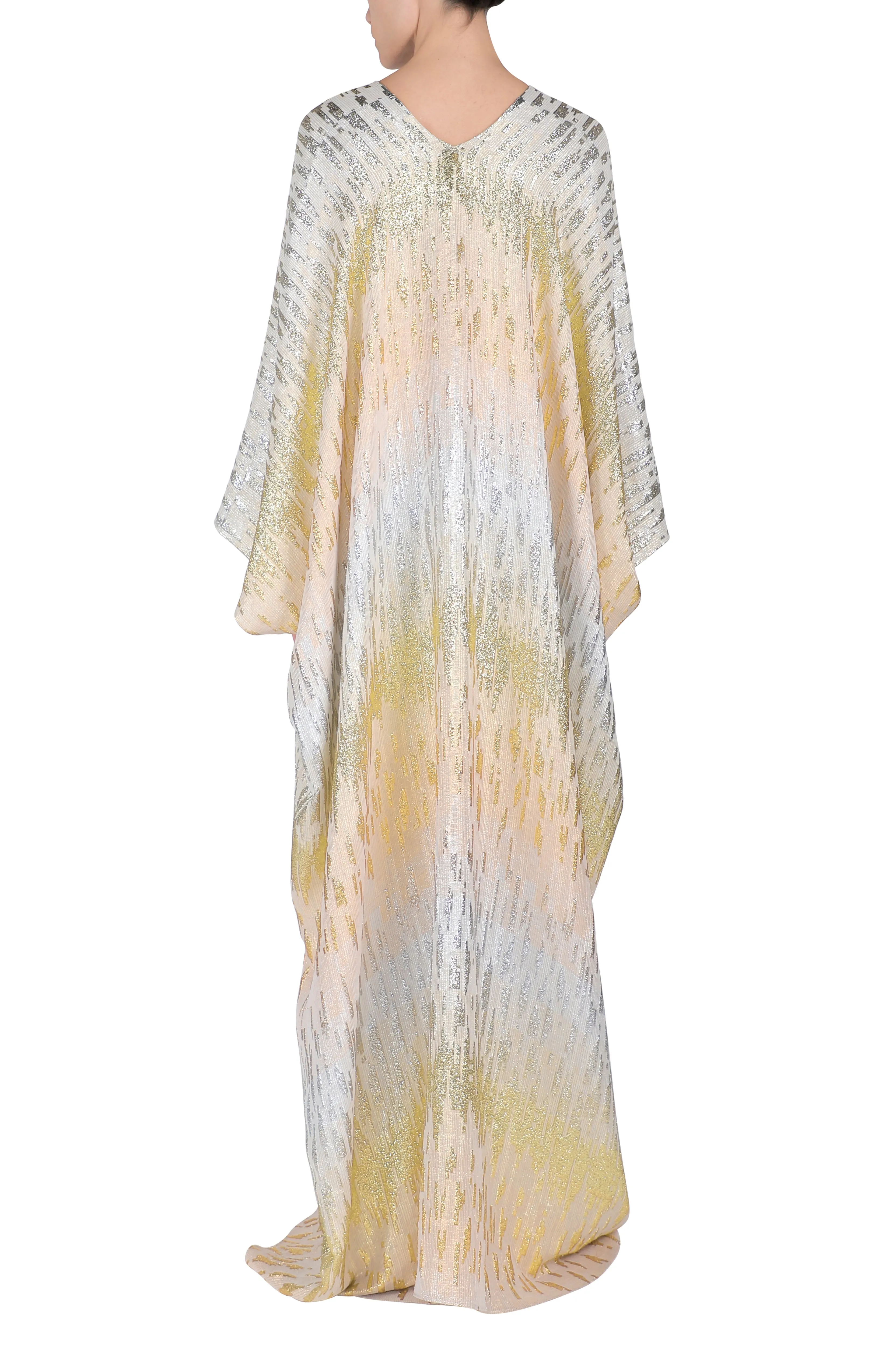 Metallic Broken Lines Oversized Boubou Caftan