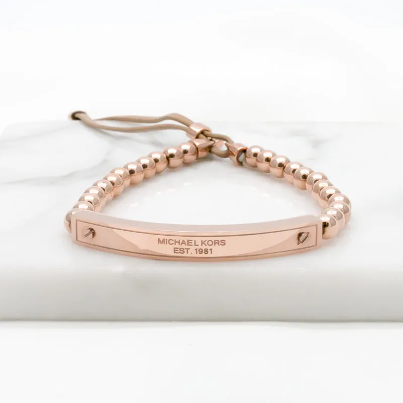 Michael Kors Eye-catching Clear Rose Gold Adjustable Bracelet