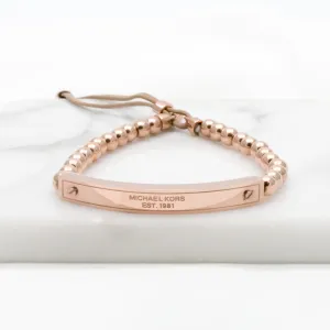Michael Kors Eye-catching Clear Rose Gold Adjustable Bracelet