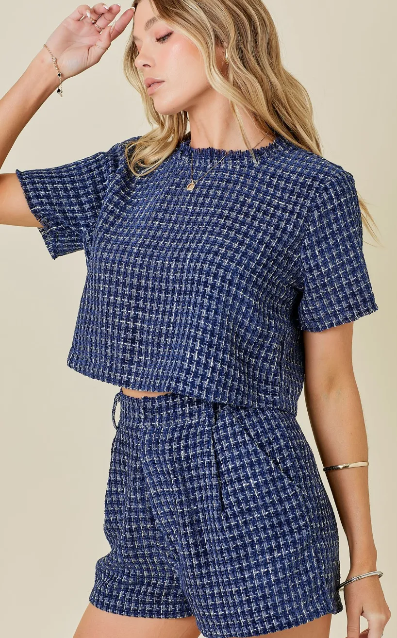 Mila Boxy Tweed Top