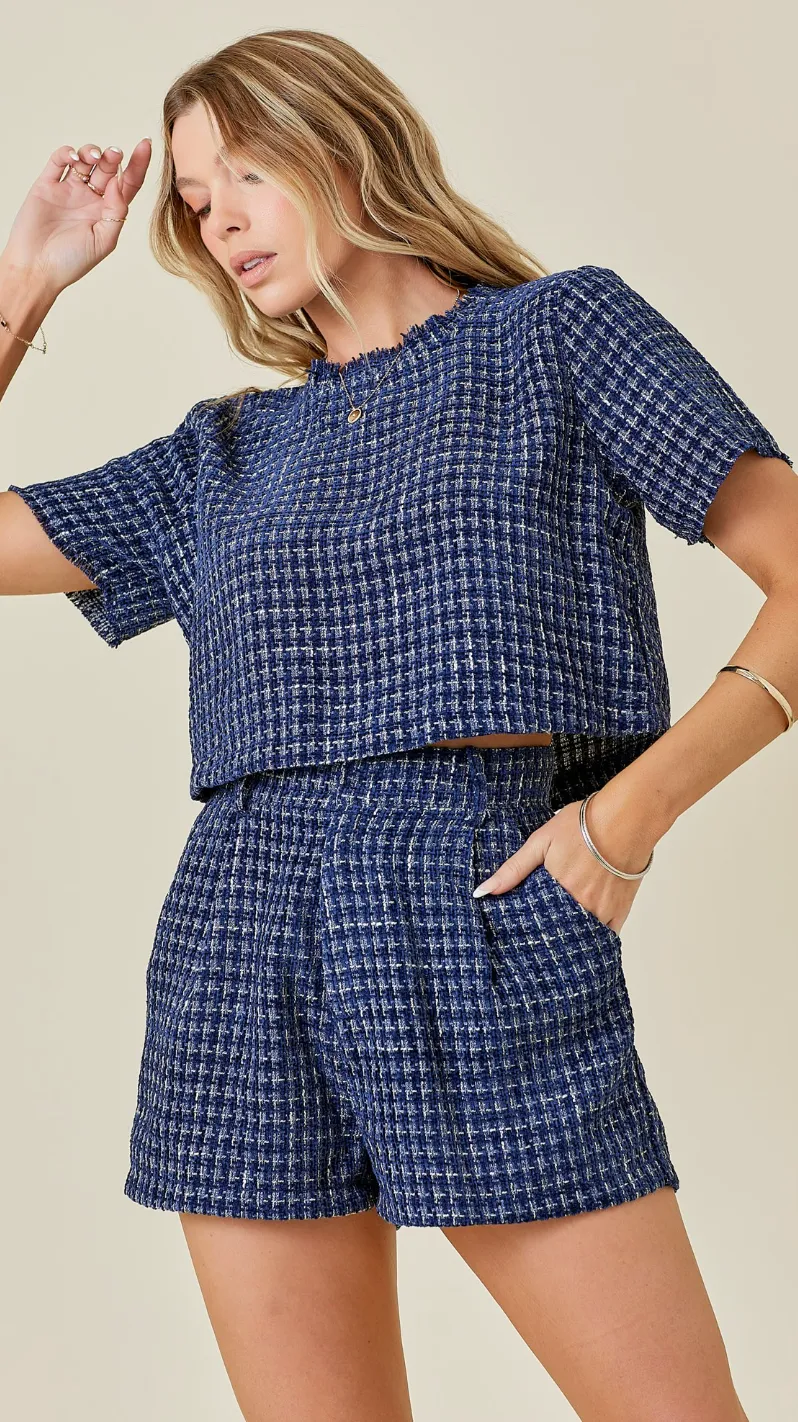 Mila Boxy Tweed Top