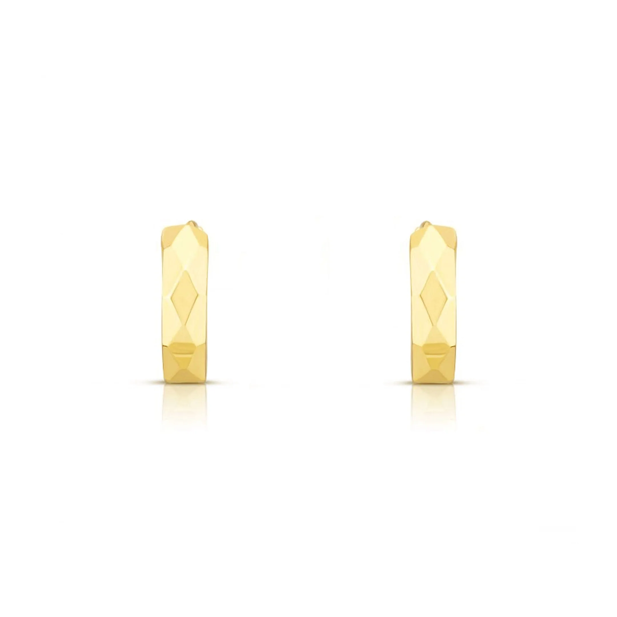 Mini Faceted Gold Huggie Hoop Earrings